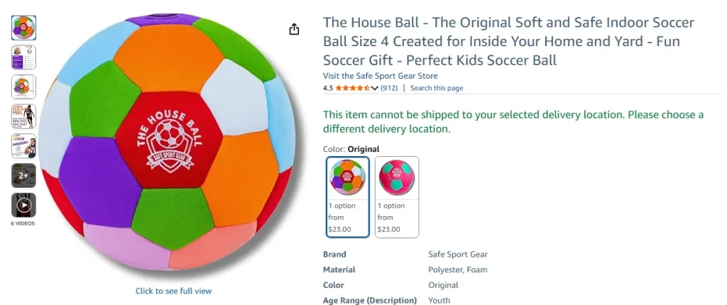 The House Ball – The Original Soft and Safe Indoor Soccer Ball