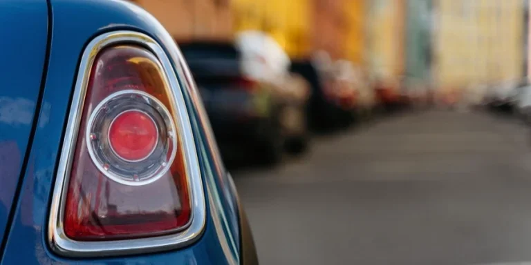 The back of a car with a red light