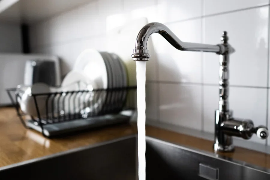 Traditional style faucet mixer in a kitchen