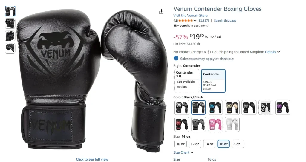 Guantes de boxeo Venum Contender