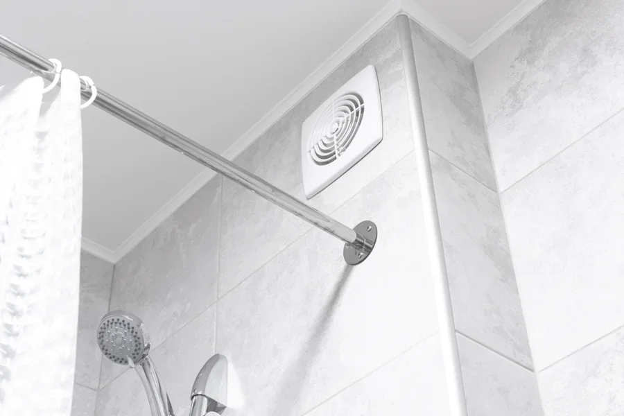 White bathroom ventilation fan