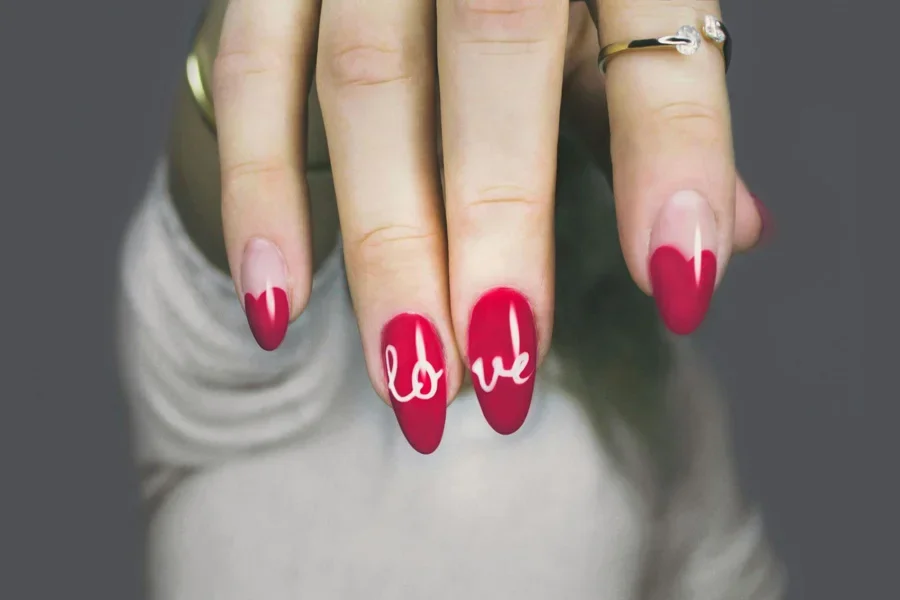 Women showing her manicured hands