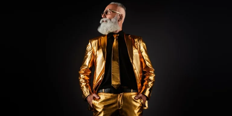 Youthful looking senior man embracing the whimsical fashion style