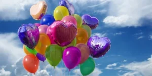balloons, heart, sky, decoration, party, happy birthday, colorful balloons, nature