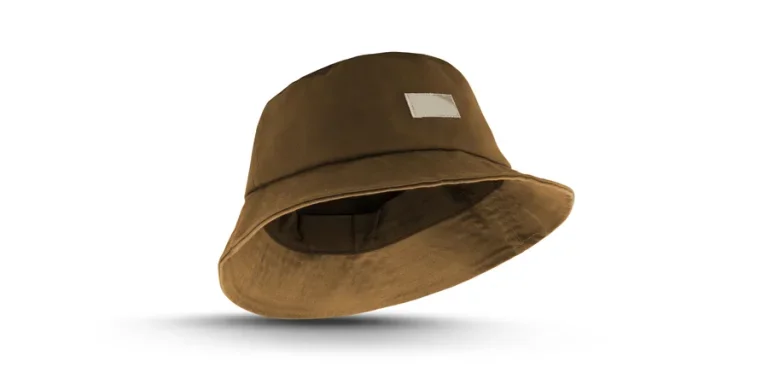 brown bucket hat isolated on a white background