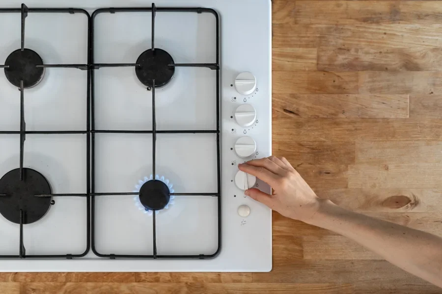 elegant white burner knobl