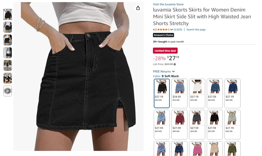 luvamia Faldas pantalón para mujer minifalda vaquera