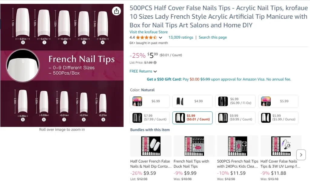 500PCS Half Cover False Nails