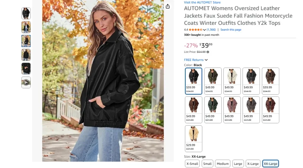 Женская мотоциклетная куртка AUTOMET свободного кроя из искусственной кожи