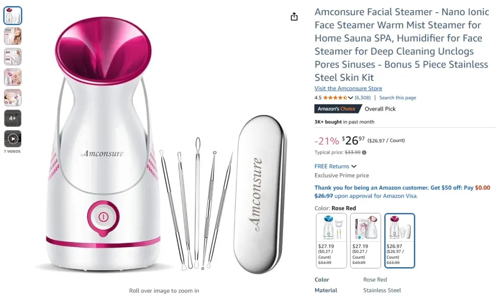 Vaporizador facial iónico nano Amconsure