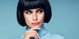 Beautiful Woman with Short Black Hair