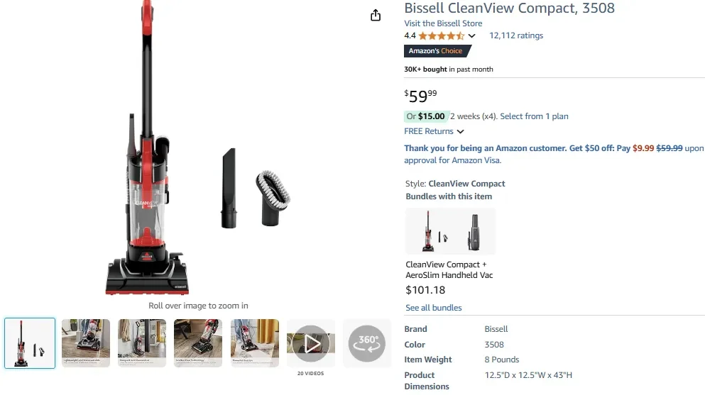 Bissell CleanView Compact 3508