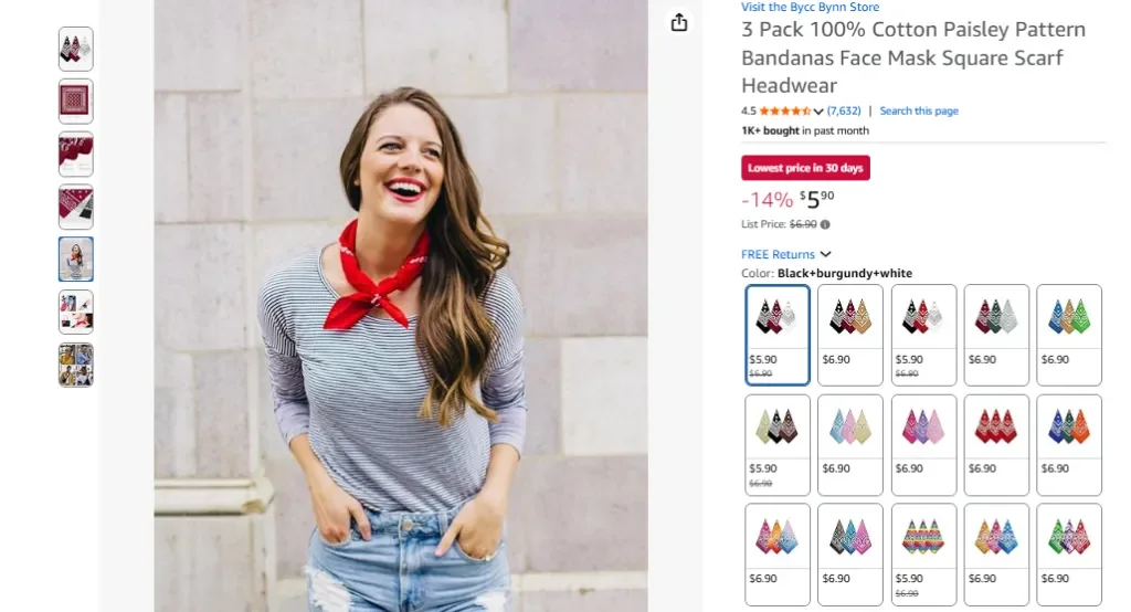 Bycc Bynn Paquete de 3 pañuelos de cachemira 100% algodón