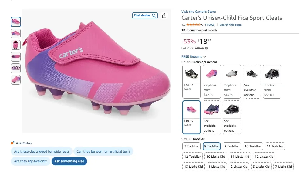 Детские бутсы Fica Sport от Carter's Unisex