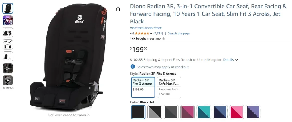 Детское автокресло-трансформер Diono Radian 3R 3-в-1