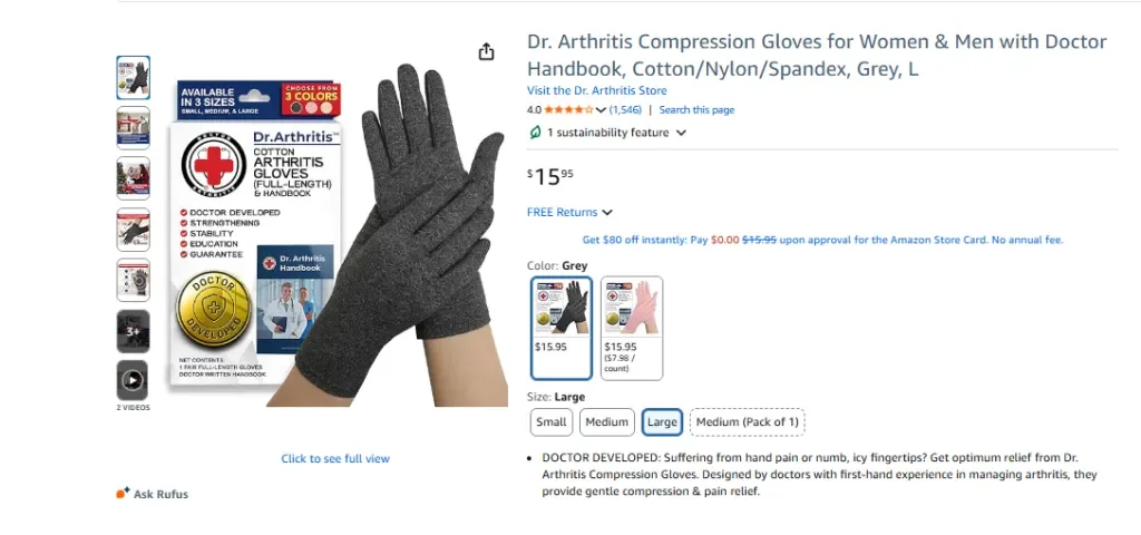 Guantes de compresión para la artritis del Dr.