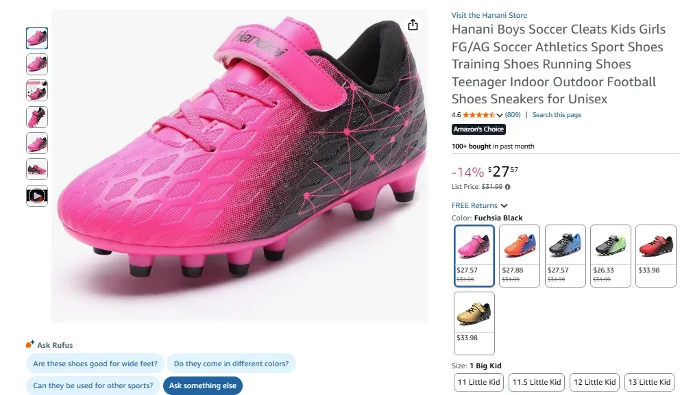 Детская спортивная обувь для футбола Hanani