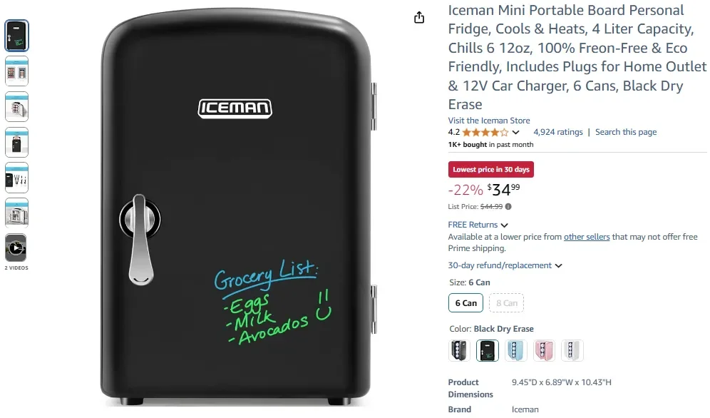 Réfrigérateur personnel portable Iceman Mini Board