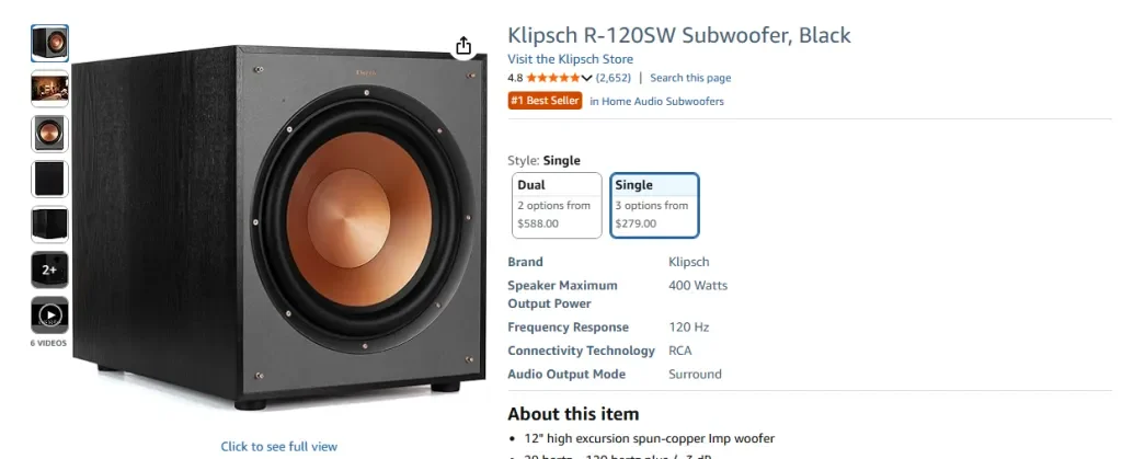 Altavoz de subgraves Klipsch R-120SW
