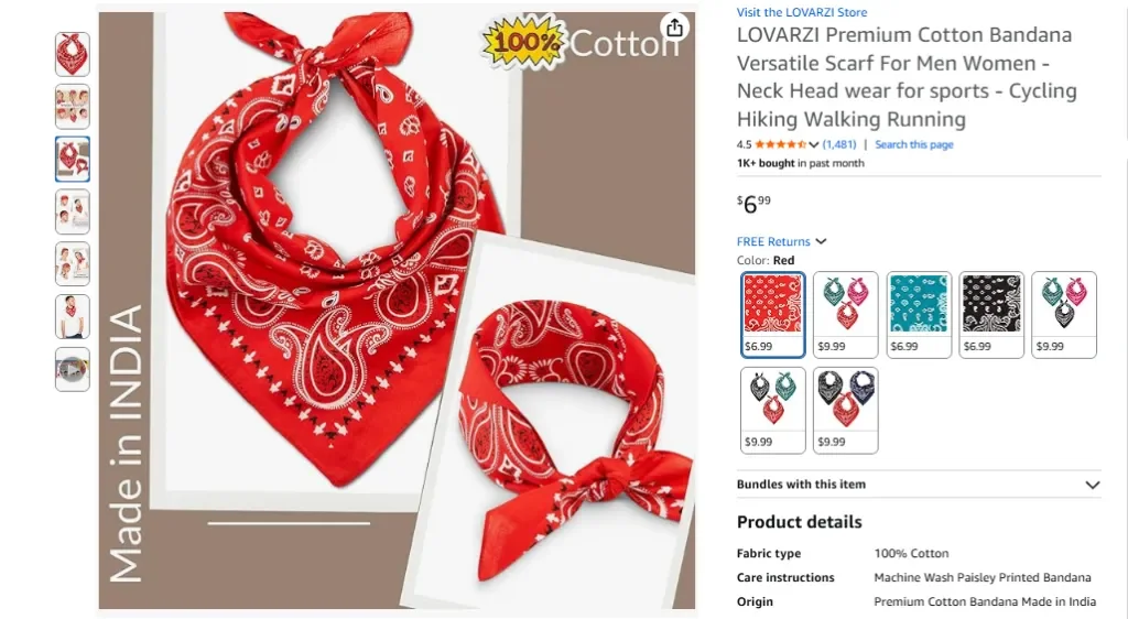 Pañuelo rojo de algodón premium LOVARZI