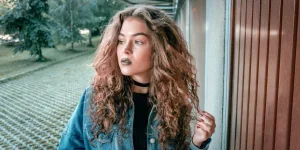 Long Curly Hair And Dark Lipstick