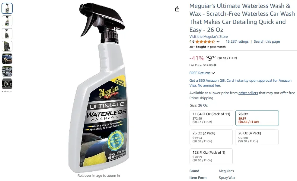 Meguiar's Ultimate wasserloses Wasch- und Wachs