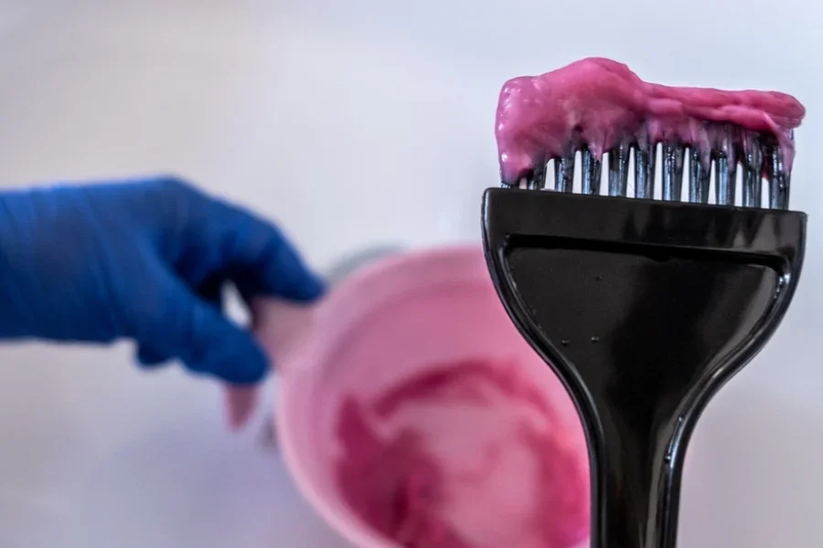 Mezcla de color de cabello rosa vibrante