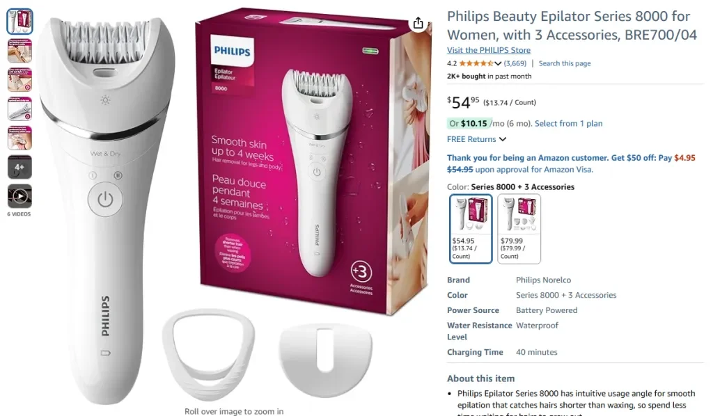 Épilateur Philips Beauty Series 8000