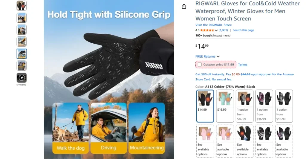 Guantes RIGWARL para pantalla táctil, aptos para el invierno y para clima frío