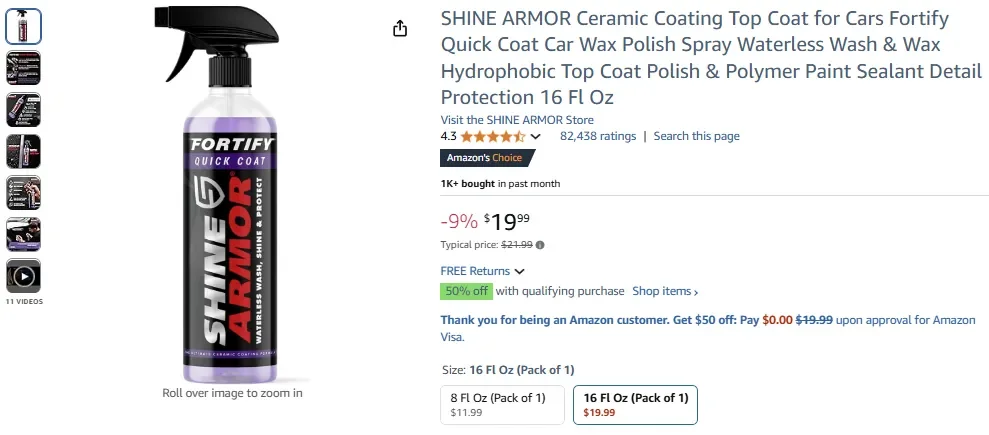 SHINE ARMOR Keramikbeschichtung Decklack für Autos