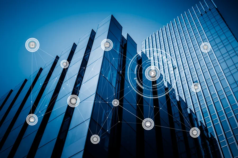 Scheme of a mesh Wi-Fi network in a building