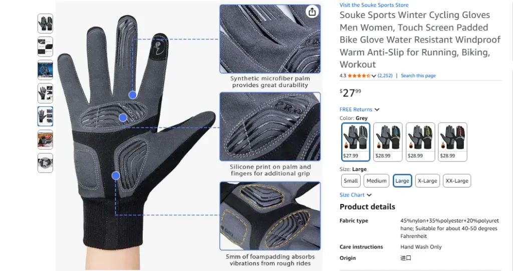 Guantes de ciclismo de invierno Souke Sports