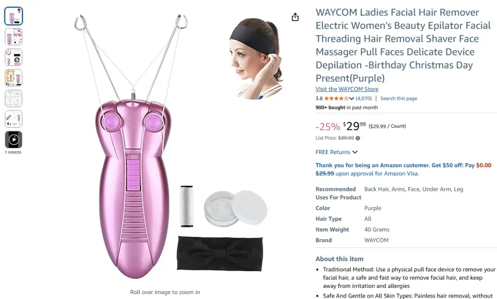 Épilateur électrique pour femmes WAYCOM