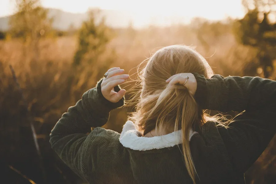 Natur, Mädchen, Sonnenuntergang, Haare, Mädchen, Haare