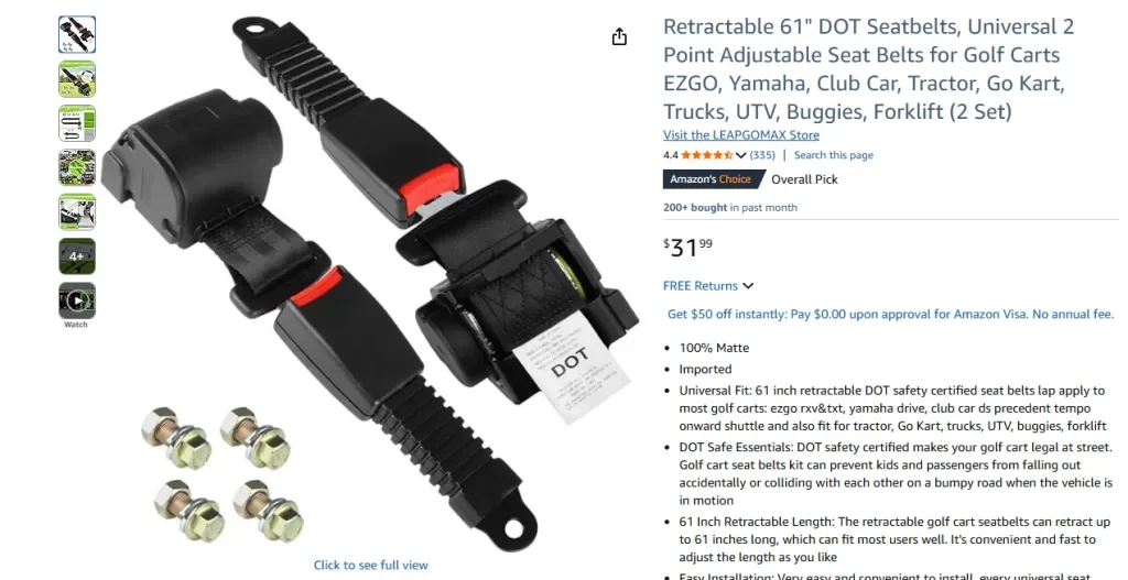 Amazon screenshot of Anti Escape Buckle Lock Clip Baby Harness Chest Clip (2 Pack)