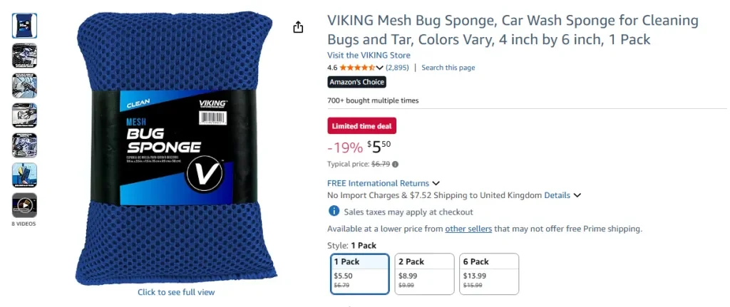 Amazon screenshot of VIKING Mesh Bug Sponge