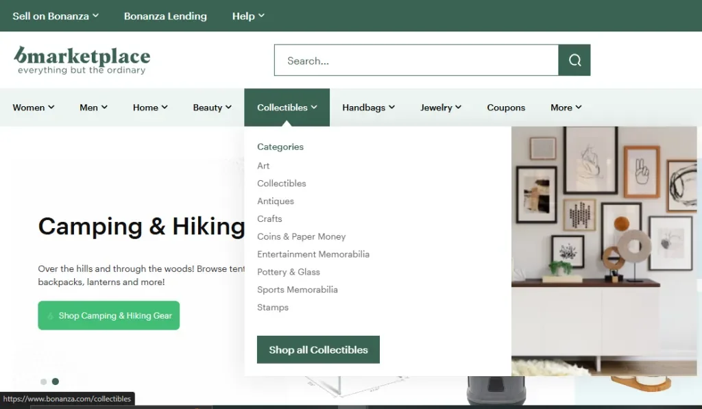 Bonanza serves as an alternative marketplace for collectible goods