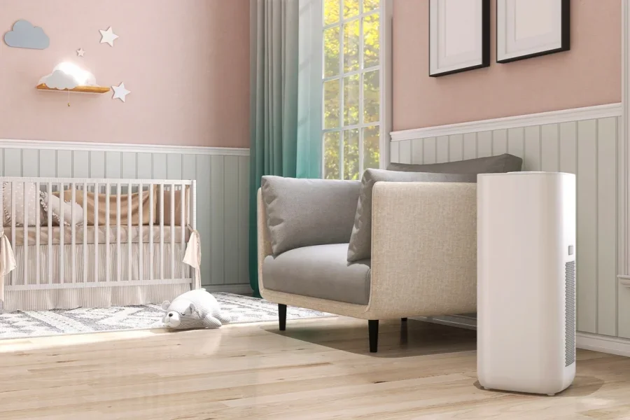 Dehumidifier in Pink Toddler Bedroom