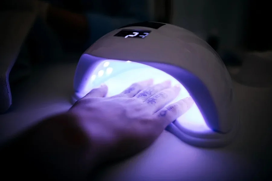 Hand Under Purple UV Light