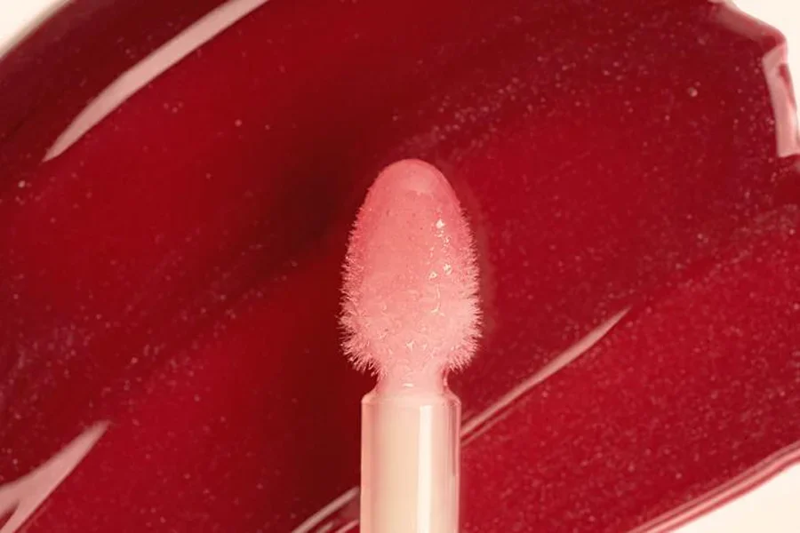 Lip Gloss Applicator on Red Lip Gloss