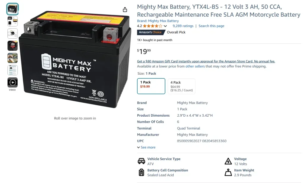 Motorcycle Batteries