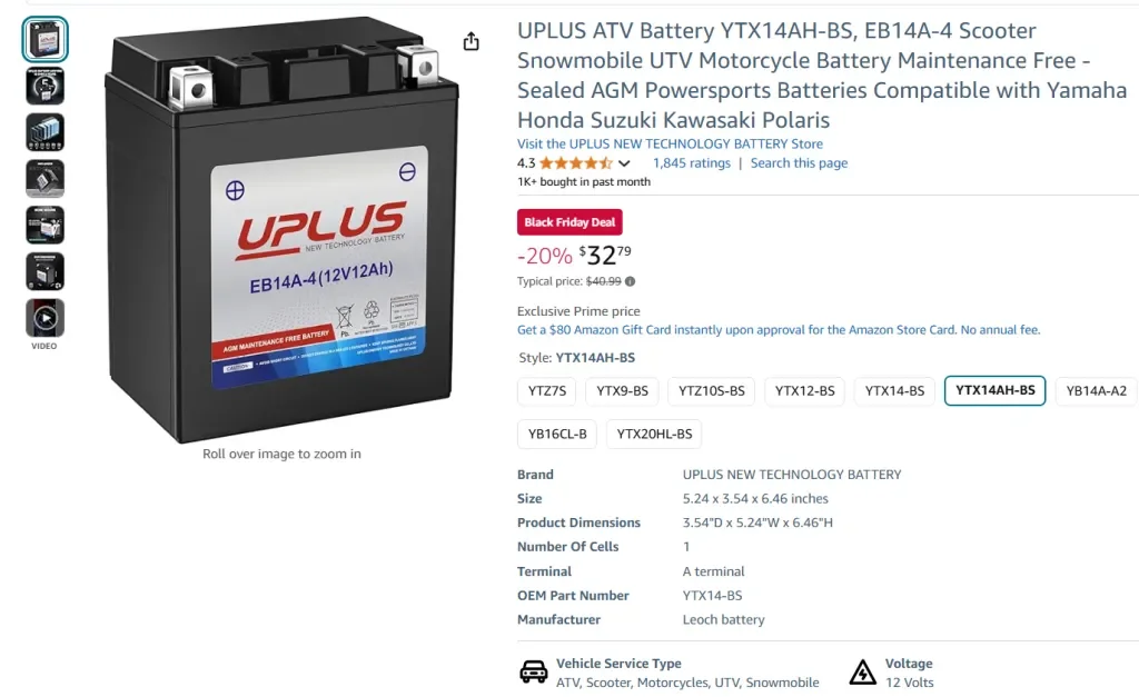 Motorcycle Batteries