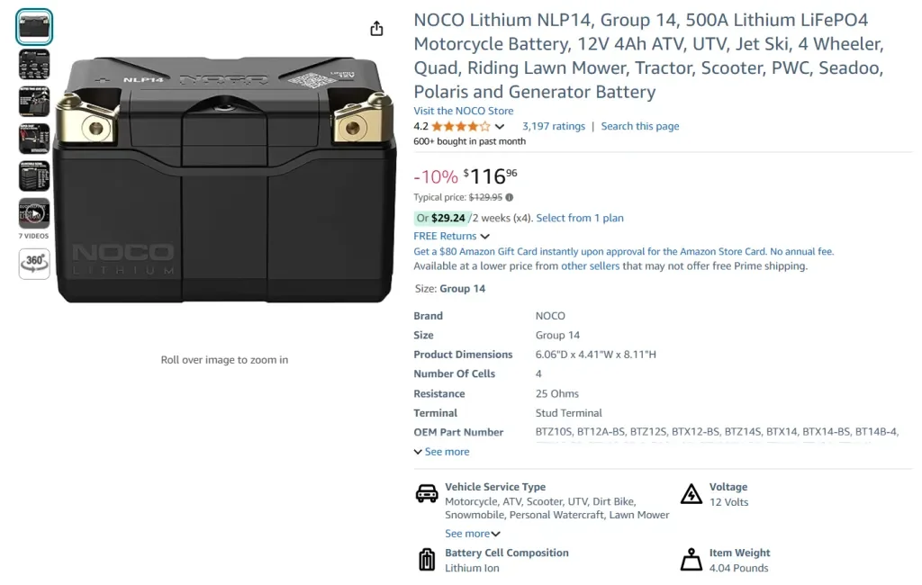 Motorcycle Batteries