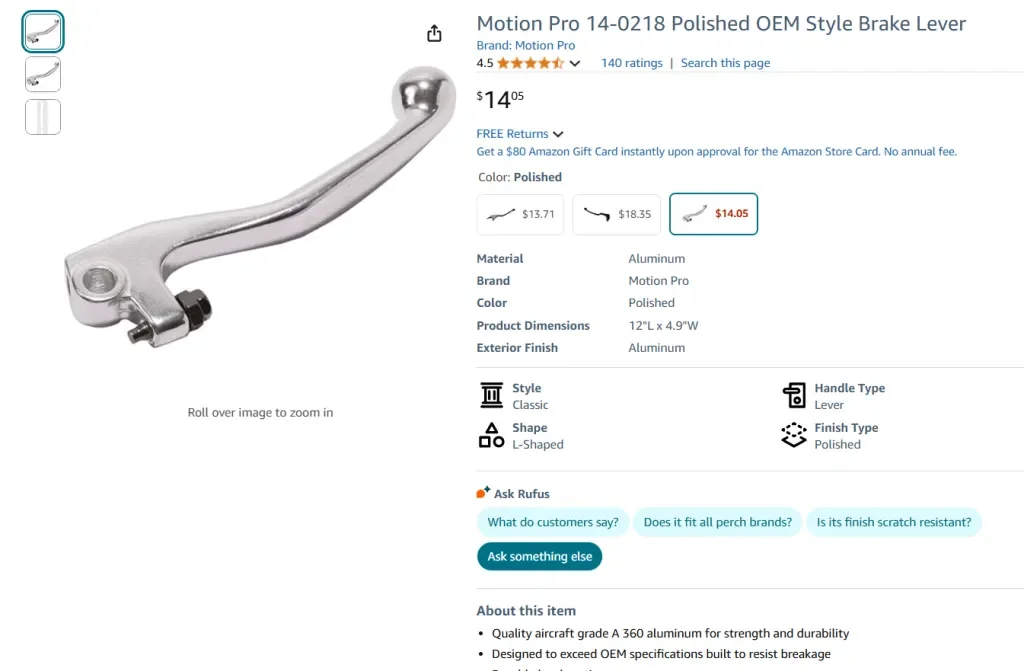 Motorcycle Brake Levers