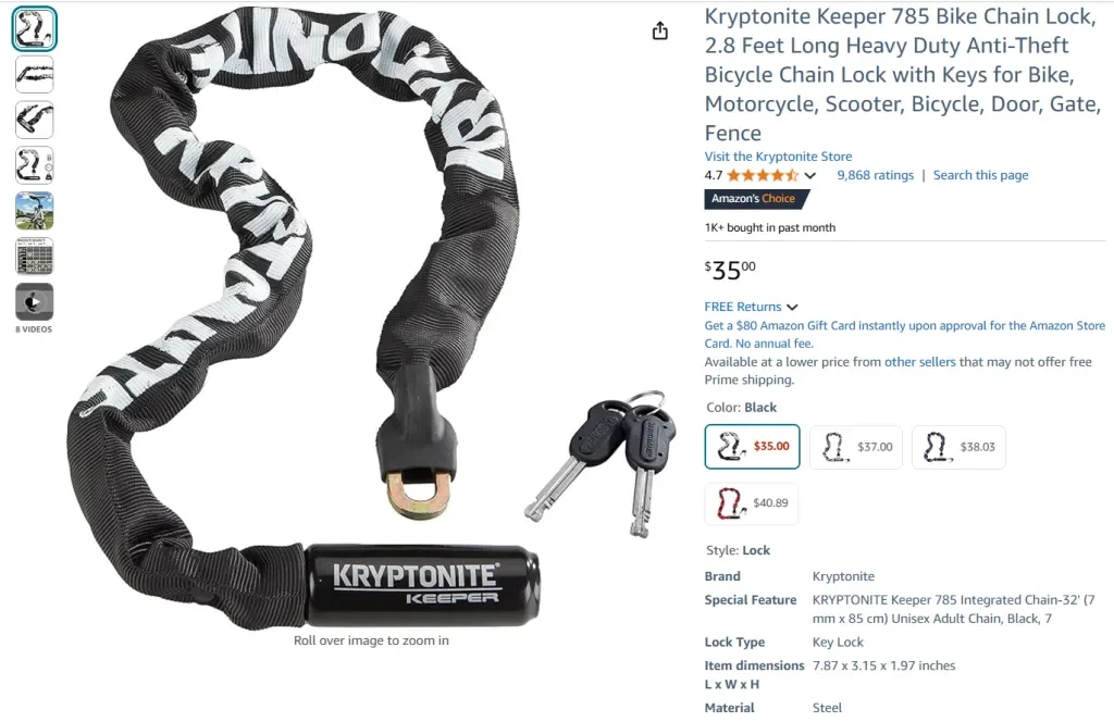 Antivols et chaînes pour motos