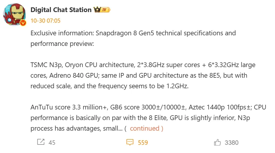 Qualcomm Snapdragon 8 Gen5