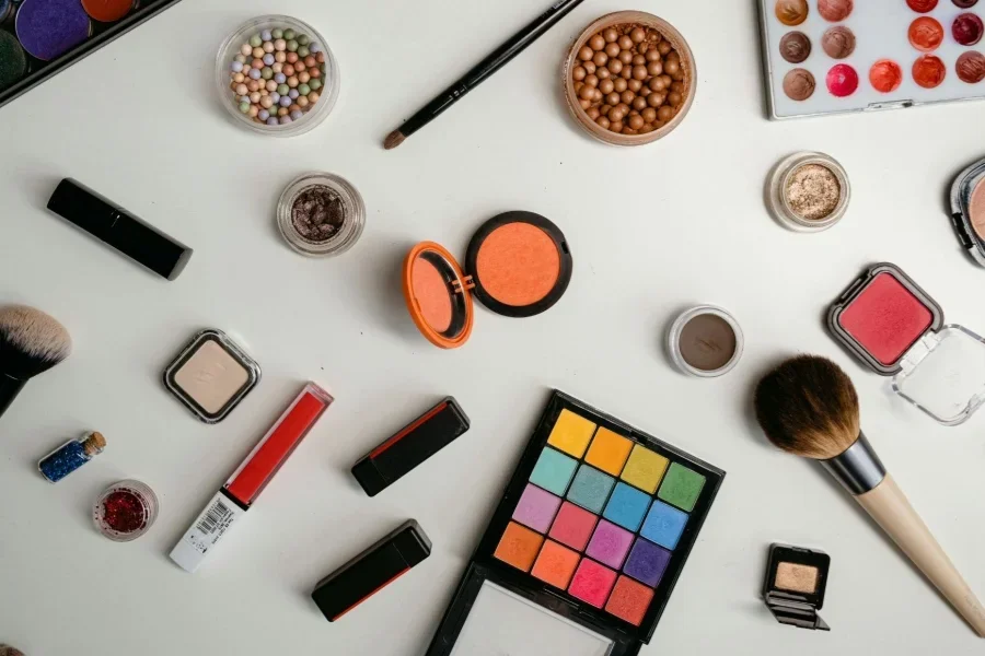 An Assortment of Beauty Products on a White Surface