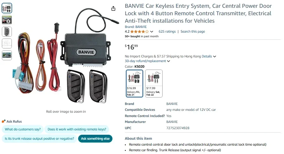 BANVIE Keyless Entry System
