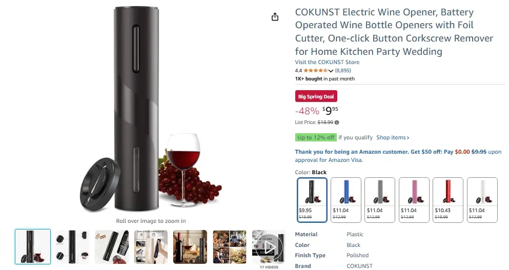 Battery Operated Wine Bottle Openers