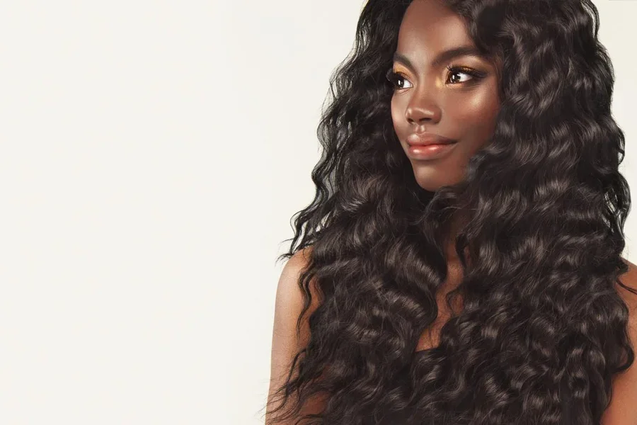Black Woman With Long Black Wavy Hair